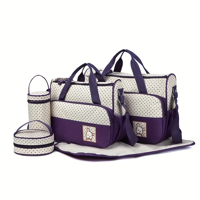 Hot Oblique Span Waterproof Mommy Bag Set, 5pcs