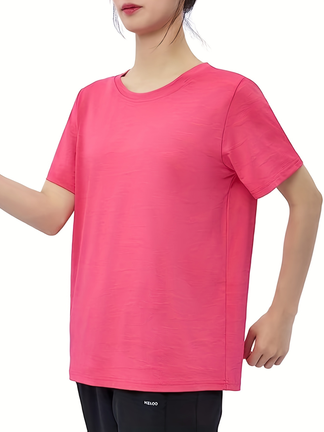 Camiseta deporte de mujer manga corta con cuello a pico WORKTEAM S7525