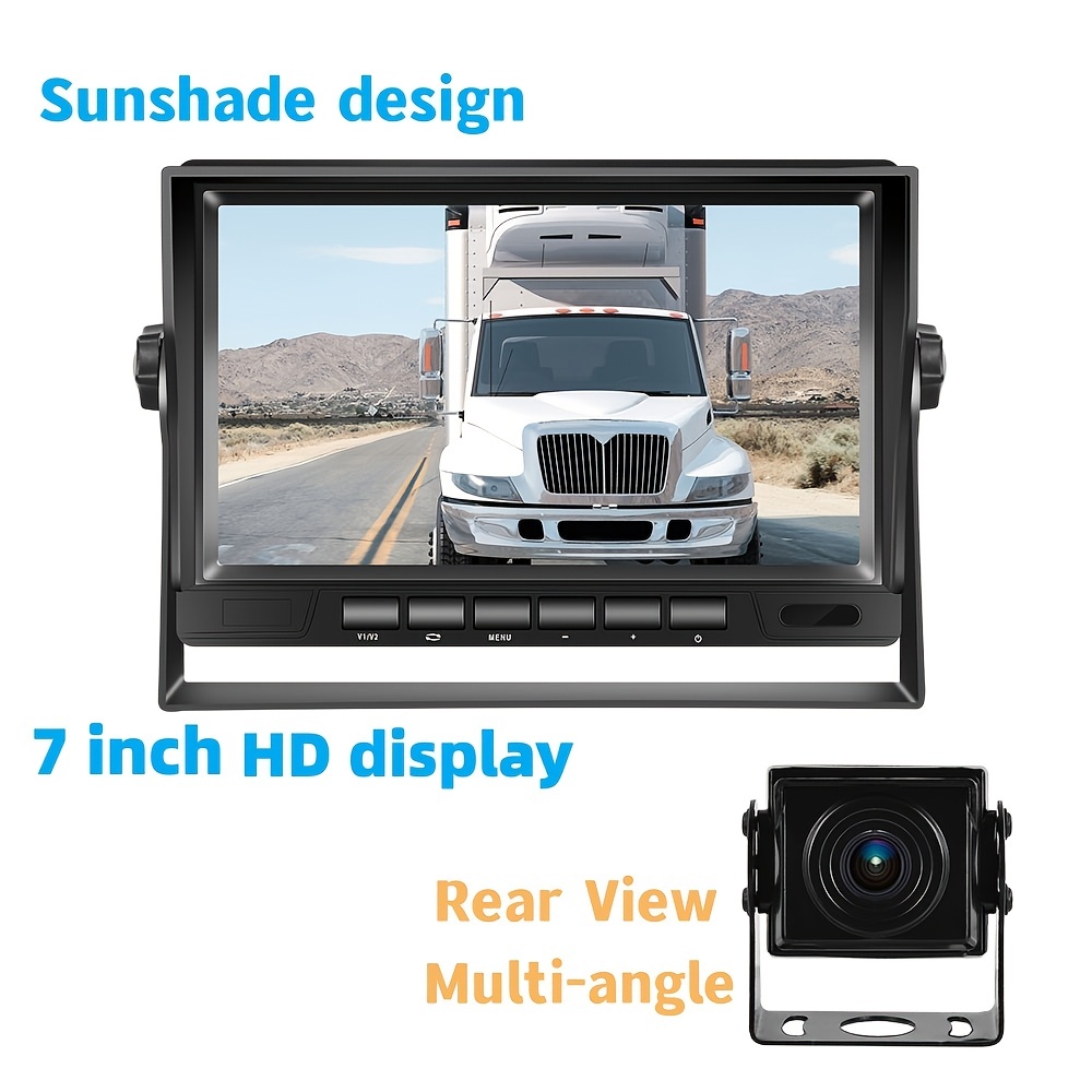 Lcd Dsiplay Monitor, Rear View Ahd 1080p Back-up Car Reversing Truck Camera  For Car Temu