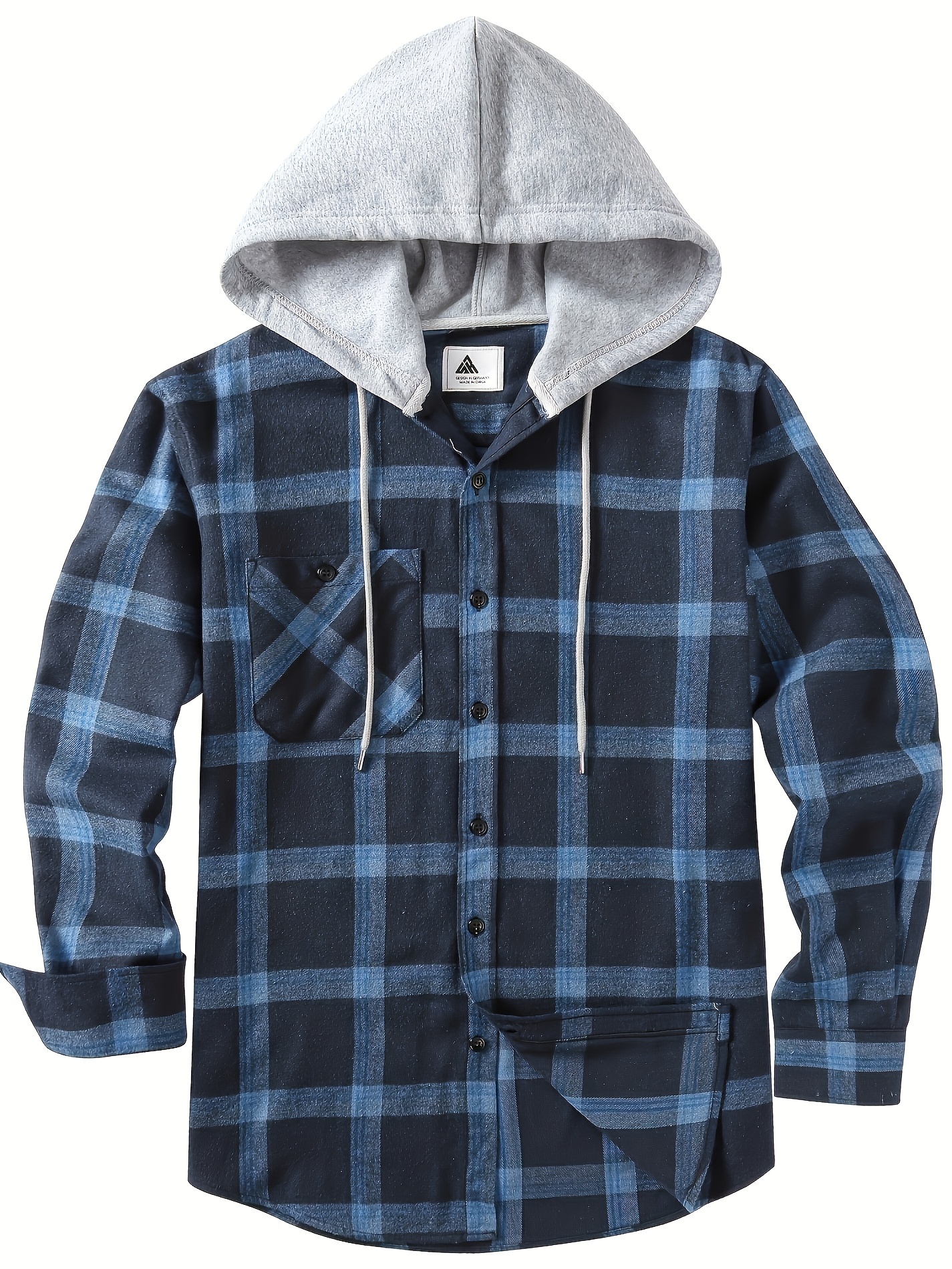 Flannel hooded hotsell shirt mens