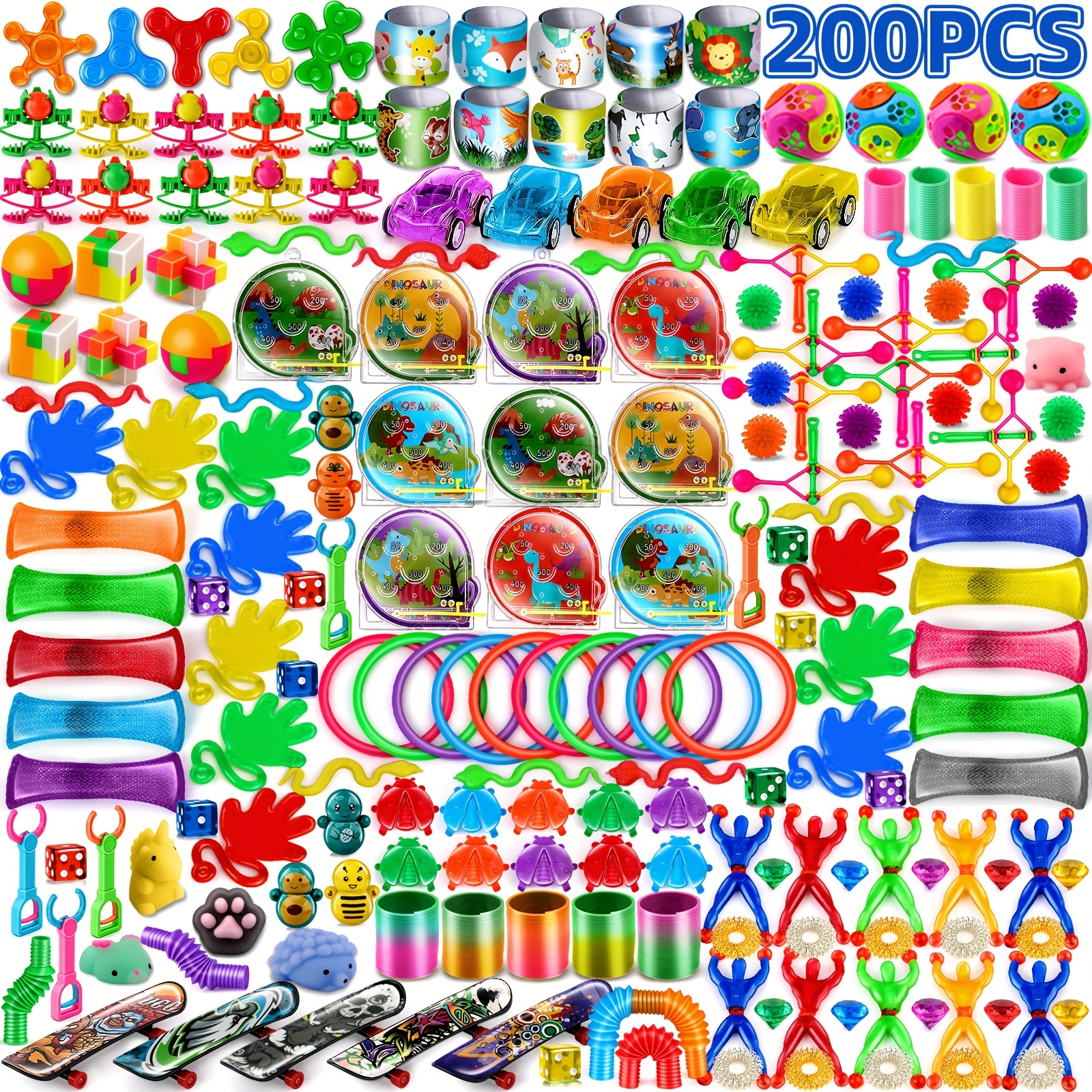 Party Favors - Relleno de piñata de 200 piezas, juguetes de premios de  carnaval a granel, surtido de juguetes para niños, caja de recompensas de