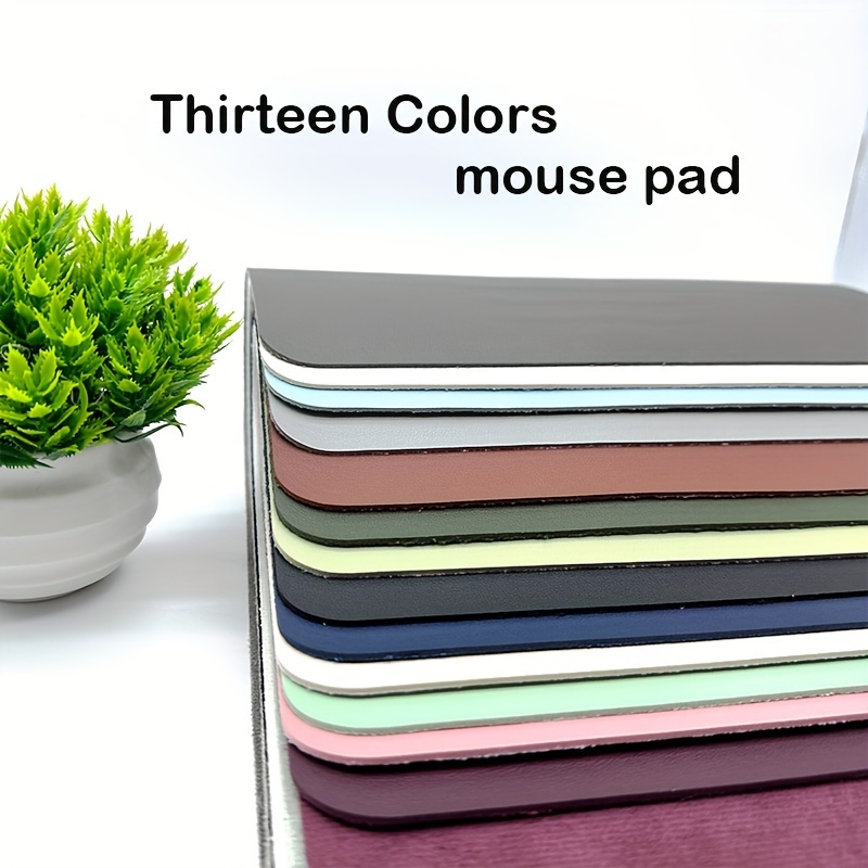 

1pc Non-slip Pu Waterproof Mouse Pad 23.62*11.81inch Plain Plain Color Computer Desk Pad Soft Leather Notebook Pad