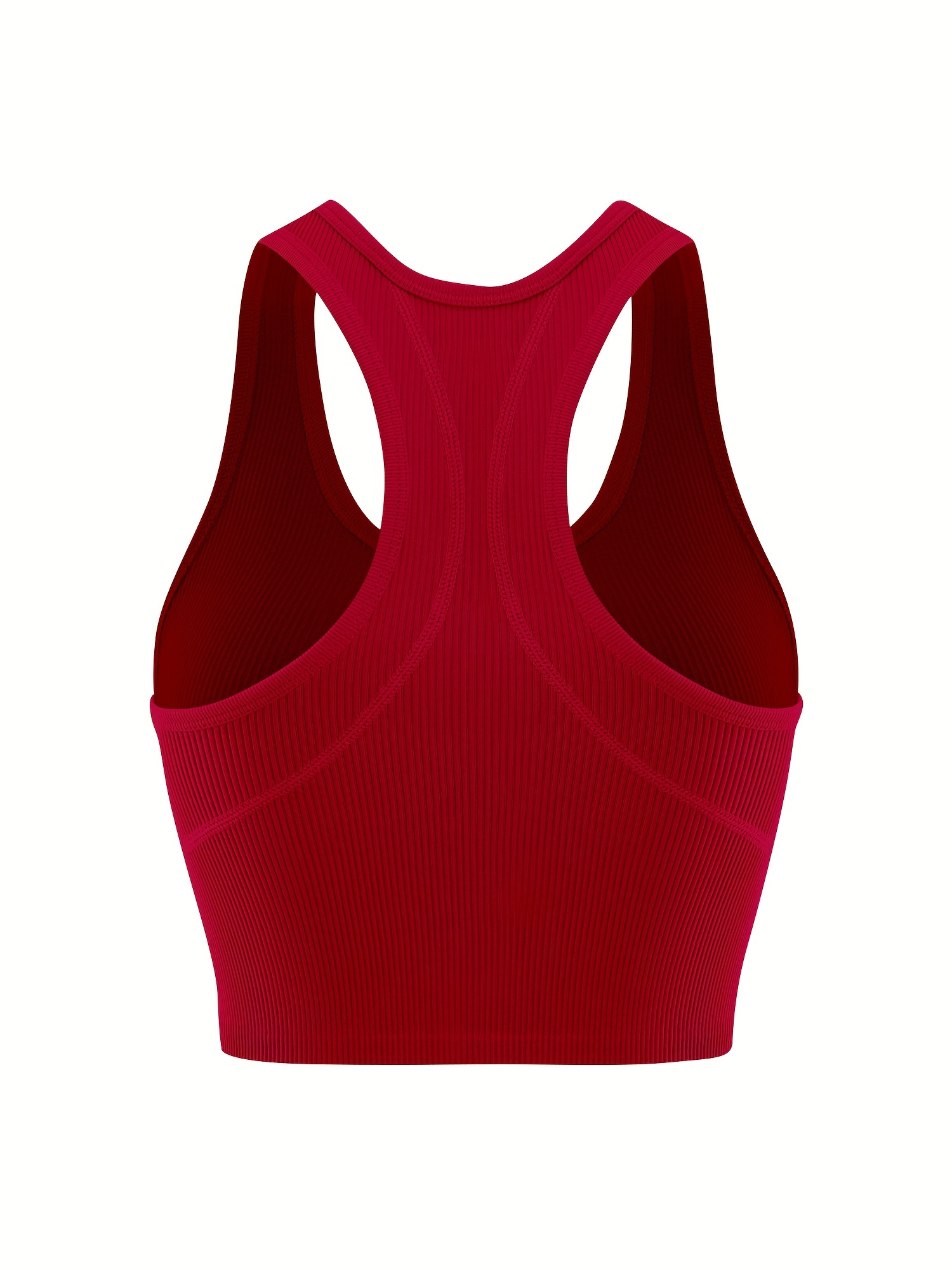 Basic Crop Tops Racerback Yoga Sports Vest For Women, Gym Seamless Ribbed  Knit Sleeveless Casual Tank Tops, Women‘s Tops