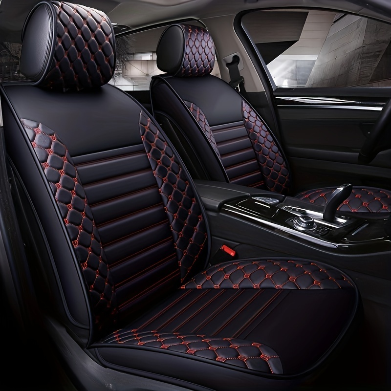 CarXS UltraLuxe Ensemble complet de housses de siège en cuir noir – Housses  de siège avant et arrière en similicuir pour voitures, ajustement universel  pour auto, camion, van et SUV