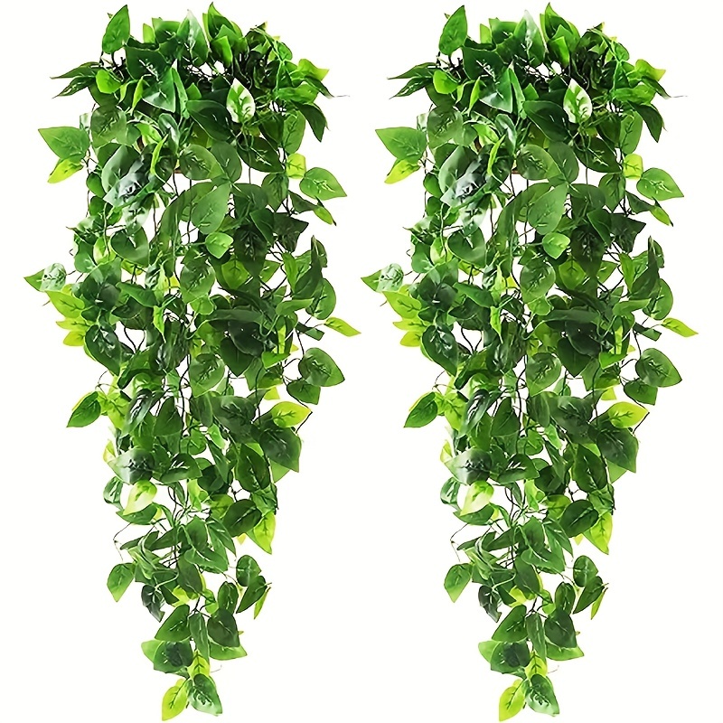 12pcs Artificial Ivy Garland Fake Vine Hanging Plants For Home Bedroom  Wedding Birthday Party Valentine's Day Decoration, Green Faux Leaves