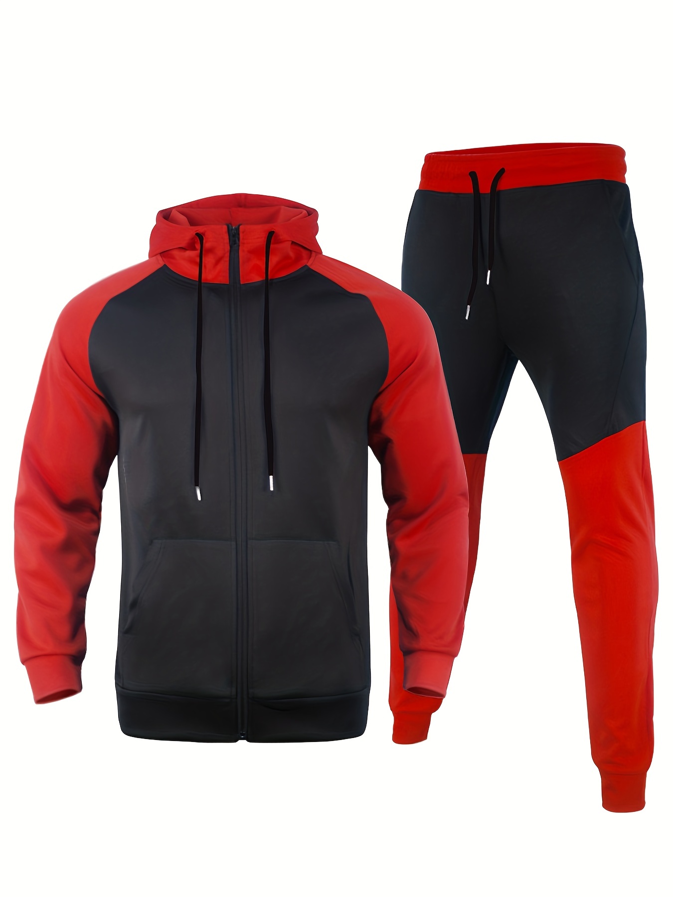 Mens Fashion Workout Sport Tracksuit Set Zipper Hoodies Sport Pants Sets  Tracksuit Jogging Sweatsuit Activewear, Red, Small : Buy Online at Best  Price in KSA - Souq is now : Fashion
