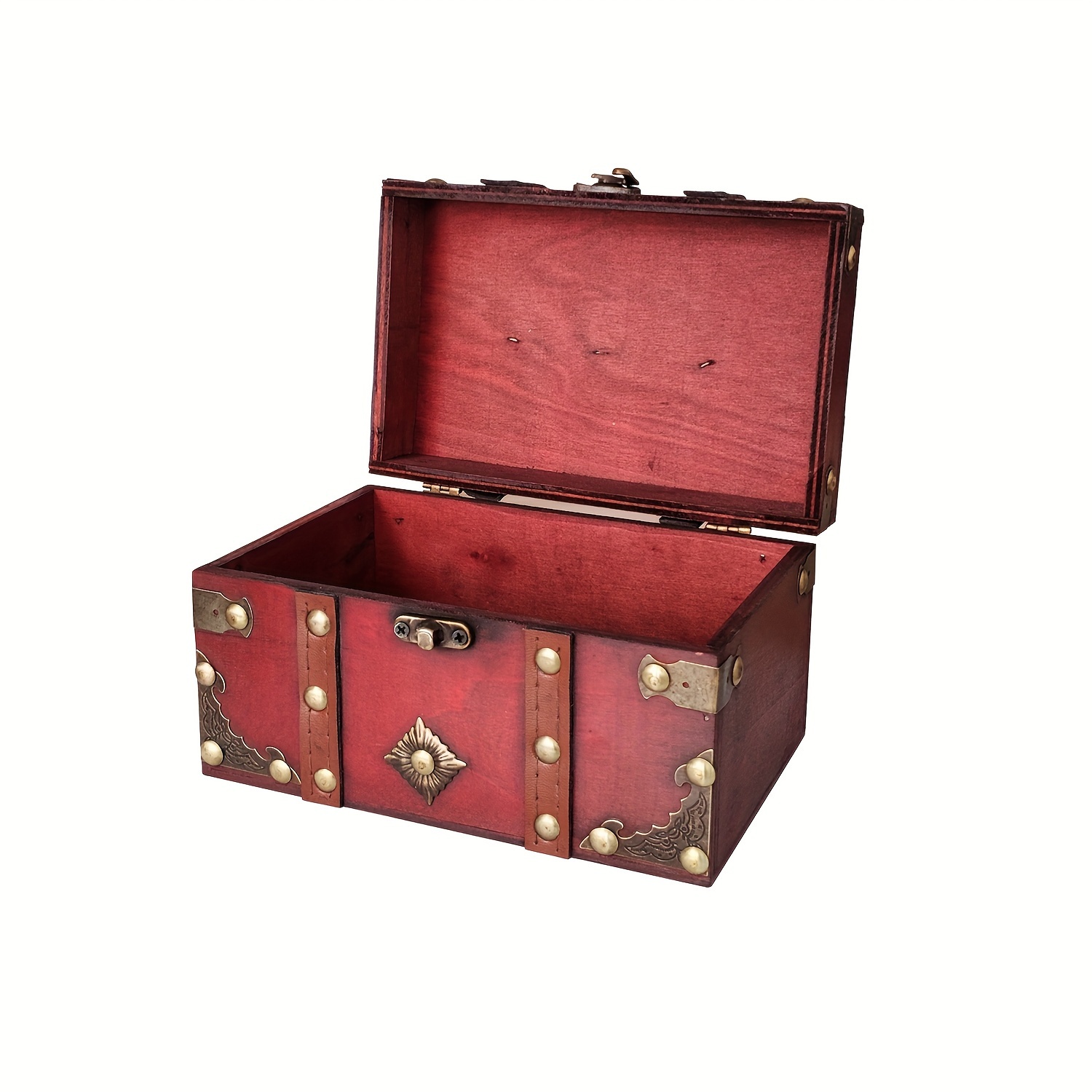 Cofre de recuerdo de madera con cerradura y llave, caja de tesoro con  cerradura de madera, caja de madera maciza hecha en EE.UU. -  México