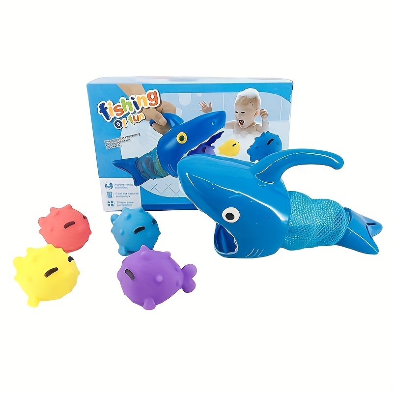 3d Shark Fishing Toy Children's Water Play Toy 1 Shark Net - Temu