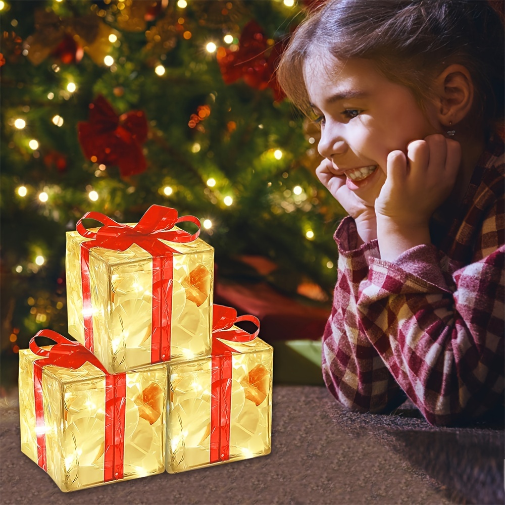 3 Piezas Cajas Regalo Iluminadas Navidad Preiluminadas 60 - Temu Chile