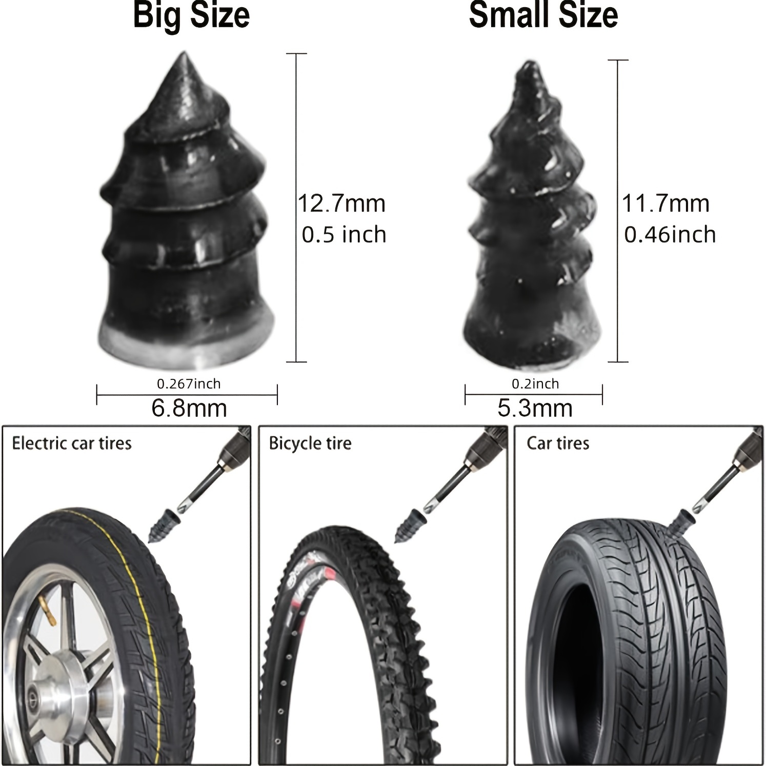 Durable Vacuum Tire Repair Nails Tyre Repair Tubeless Rubber Nails  Lightweight | eBay