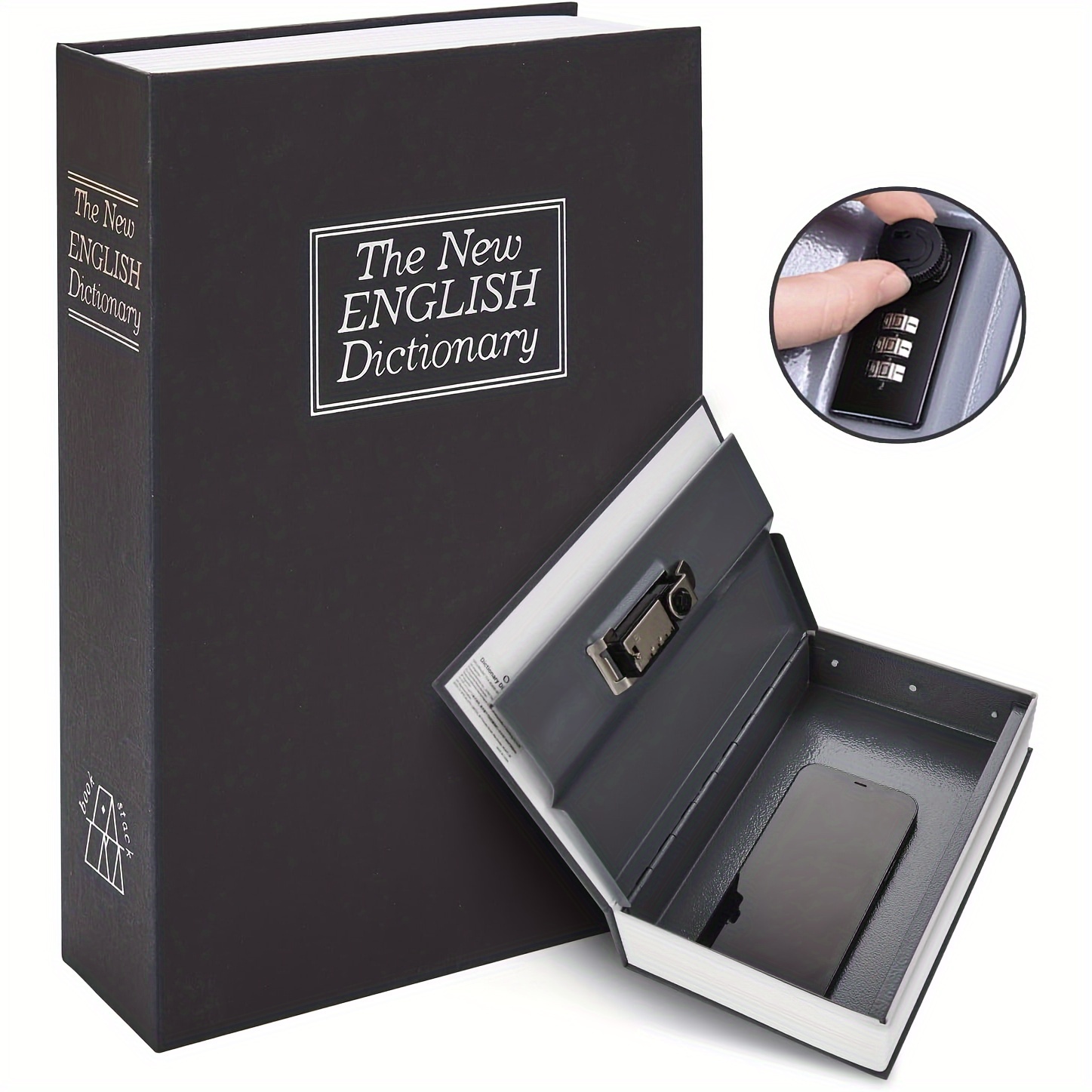 Coffre-fort Livre Déguisé – Serrure à Combinaison, Cache Argent & Bijoux – Déco Bureau Ou Voyage