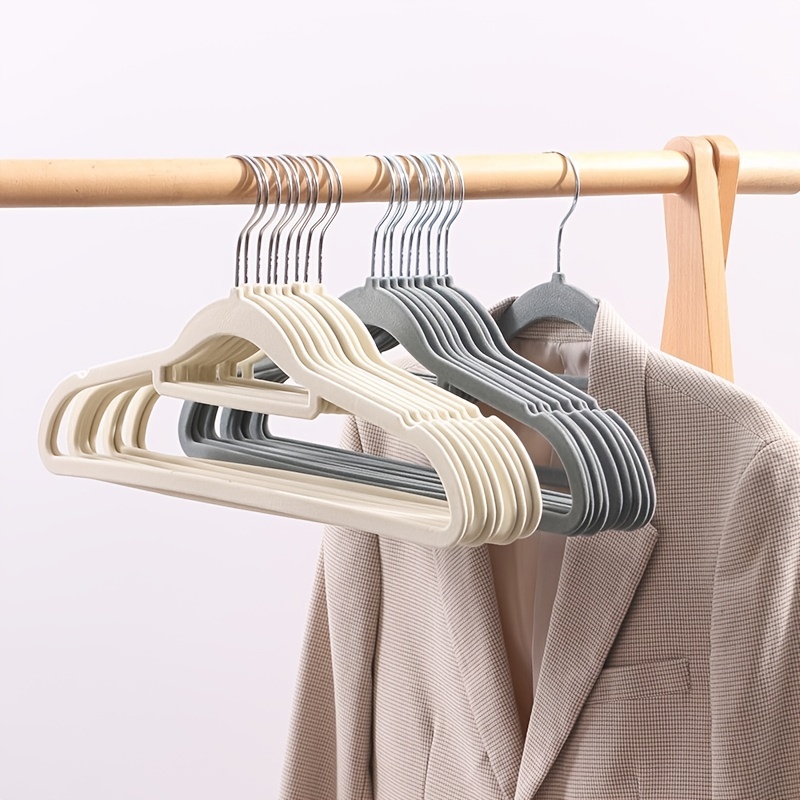 10pcs/set Plastic Coated Wire Hangers, Non-slip Heavy Duty Clothes Hanger  For Home, Dorm, Laundry Room