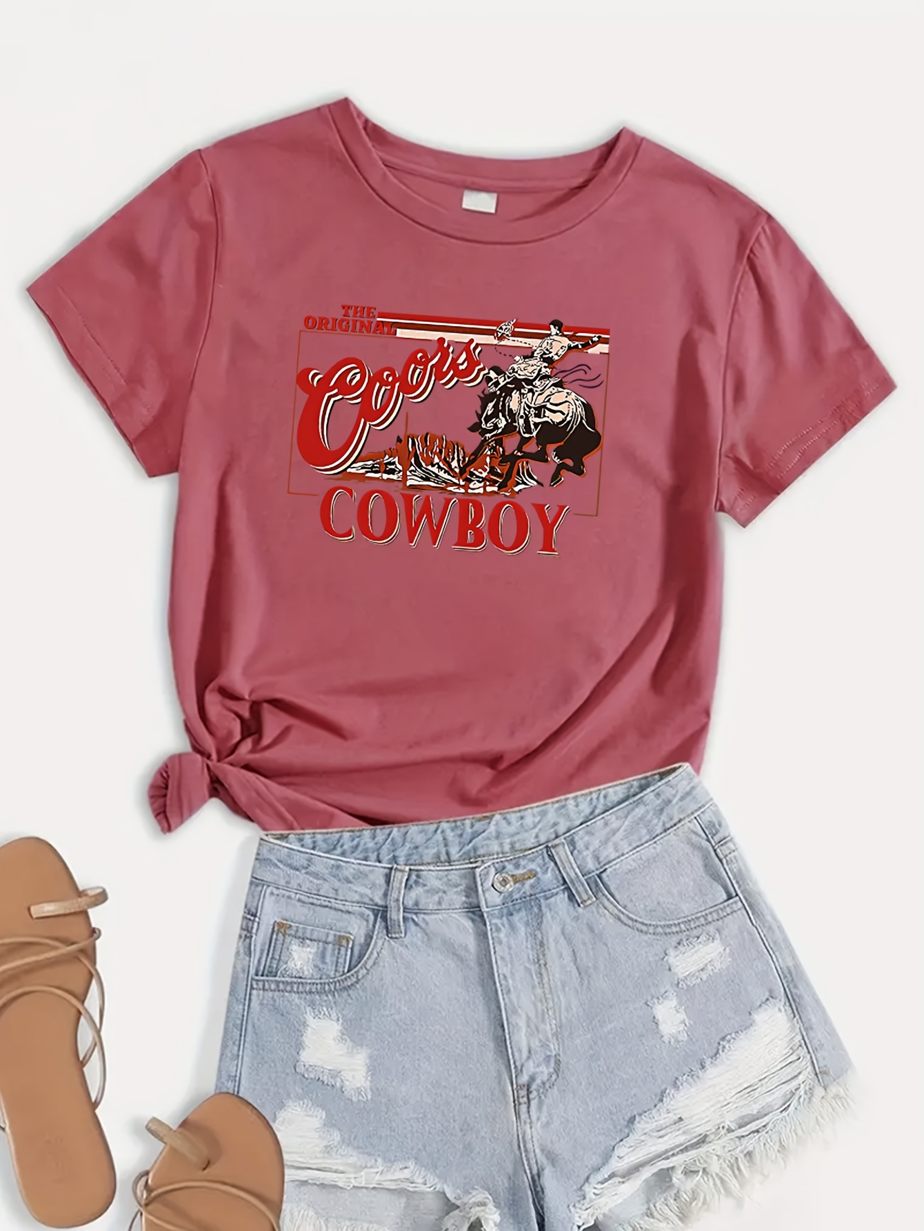 Men's Casual wild West Cowboys Print Crew Neck Short Sleeves T-shirts For  Summer - Temu