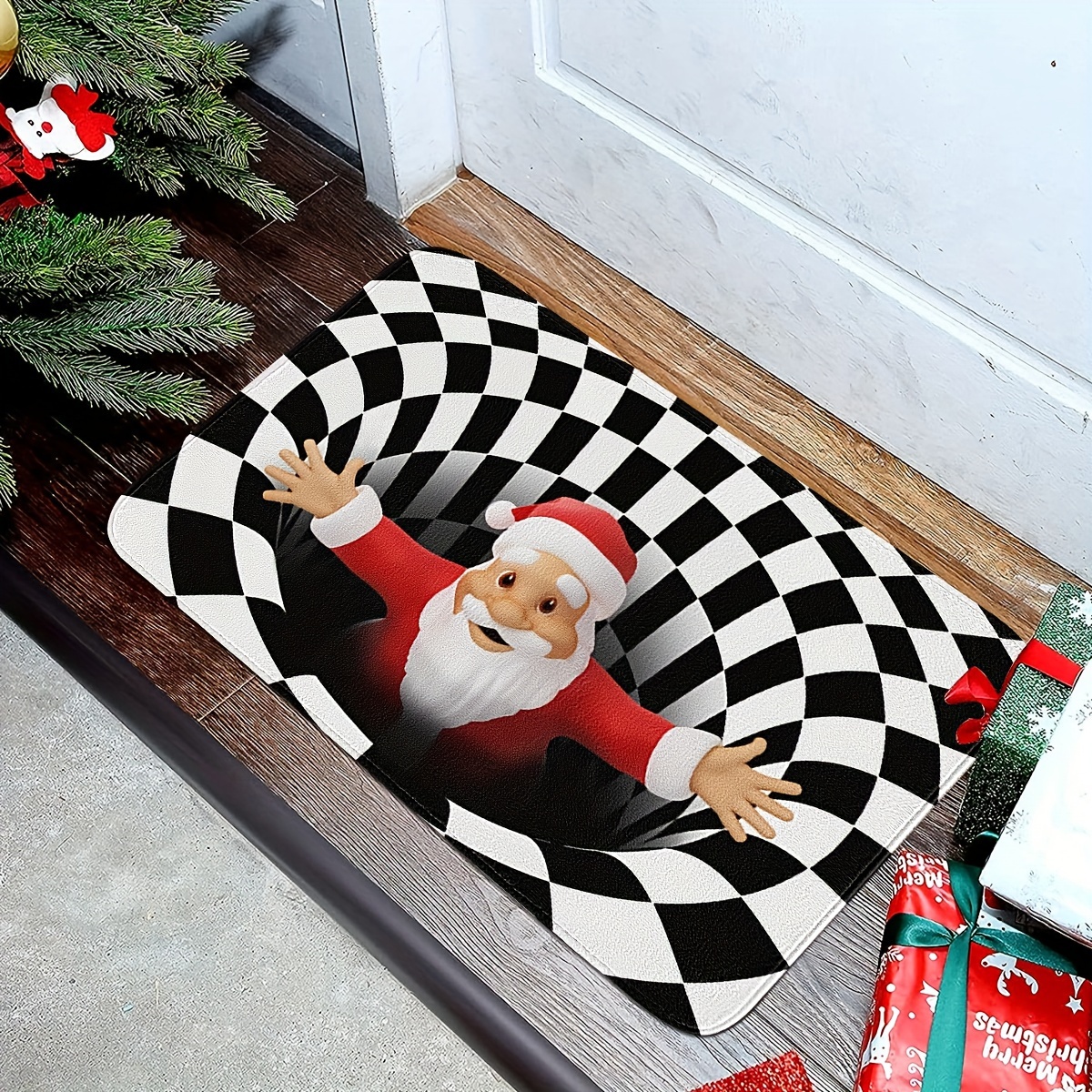 Doormat Santa Claus Front Door Entrance Rug, Non Slip Rubber Back Door Mats  Magic Inside Dirt Trapper Front Door Rug Shoes Scraper, Machine Washable -  Temu