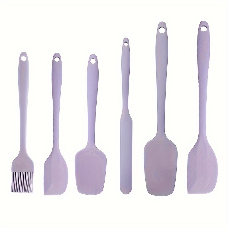 6pcs Silicone Kitchen Utensils Set Including Scraper And Oil Brush, Baking  Tool Cake Cream Spatula