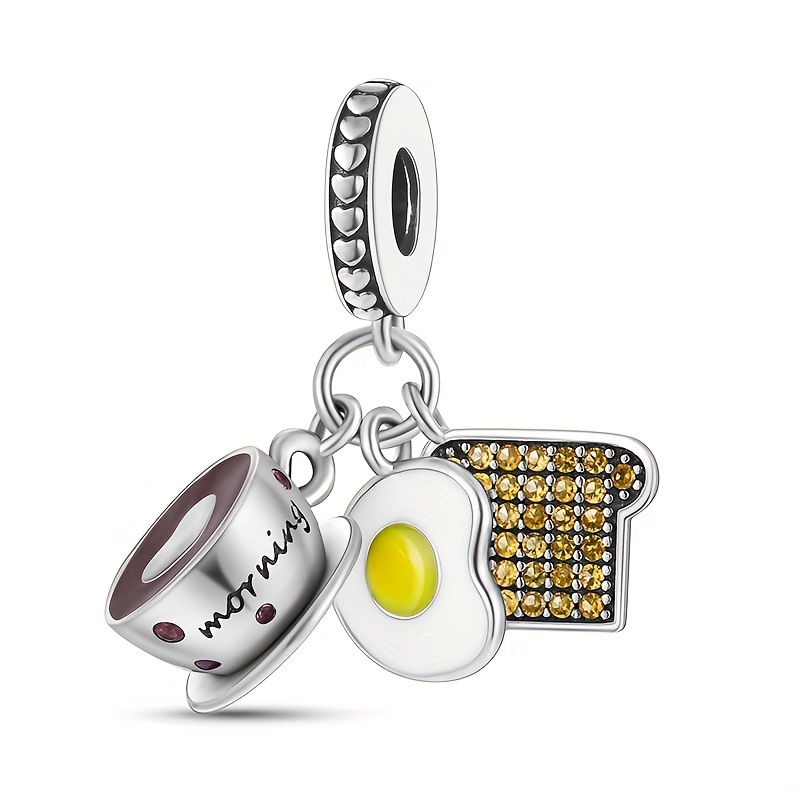 Simple Coffe Cup Etc Shaped Charms Pendants Silver Plated - Temu