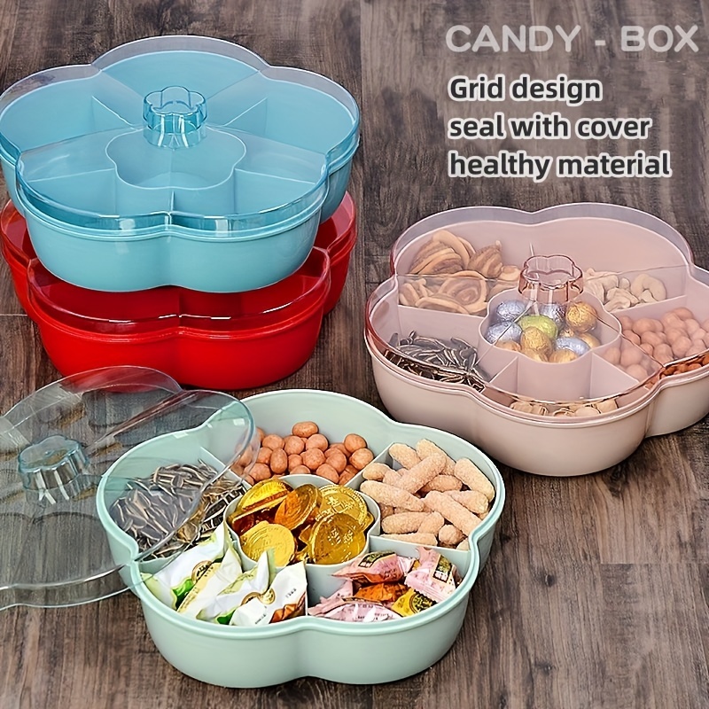 Divided Serving Tray with Lid and Handle Snackle Box Charcuterie Container  Portable Snack Platters Clear Organizer for Candy - AliExpress