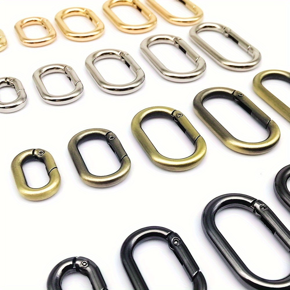 5pcs Oval Spring O Ring Openable Leather Bag Handbag Strap Buckle Connect  Pendant Snap Clasp Clip Carabiner, Shop The Latest Trends