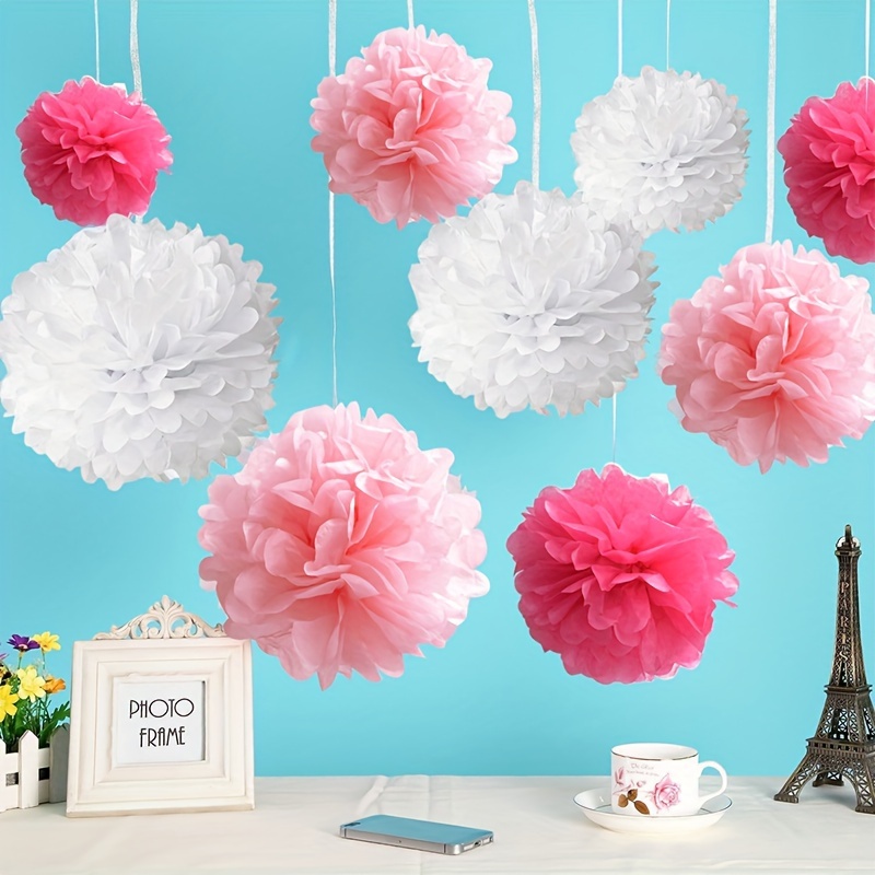Tissue Paper Pom Poms Party Kit Add A Splash Blush - Temu