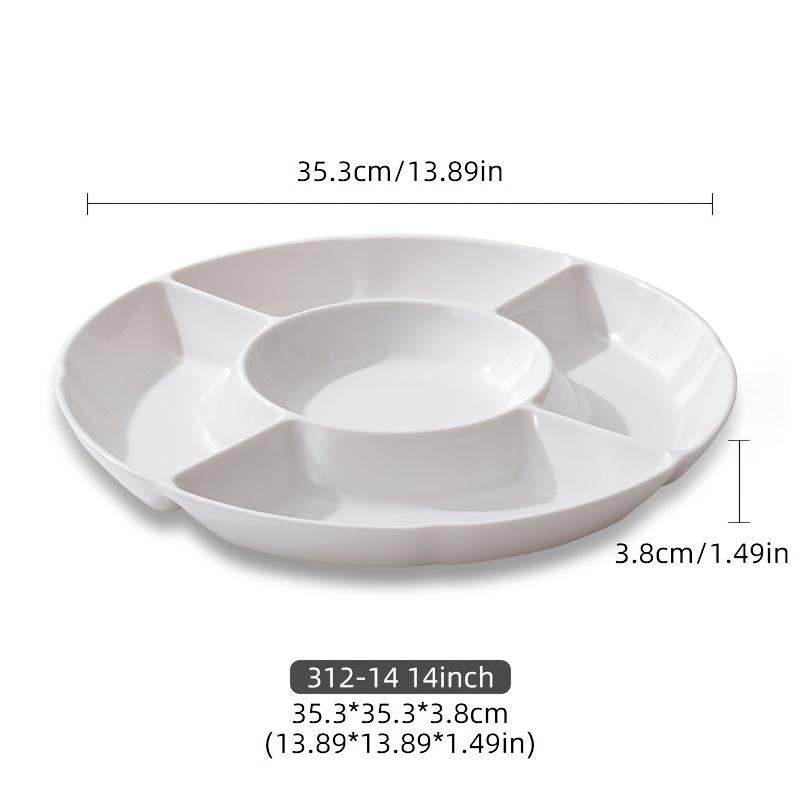 Ceramic Portion Control Diet Plate Divided Dessert Snack Serving