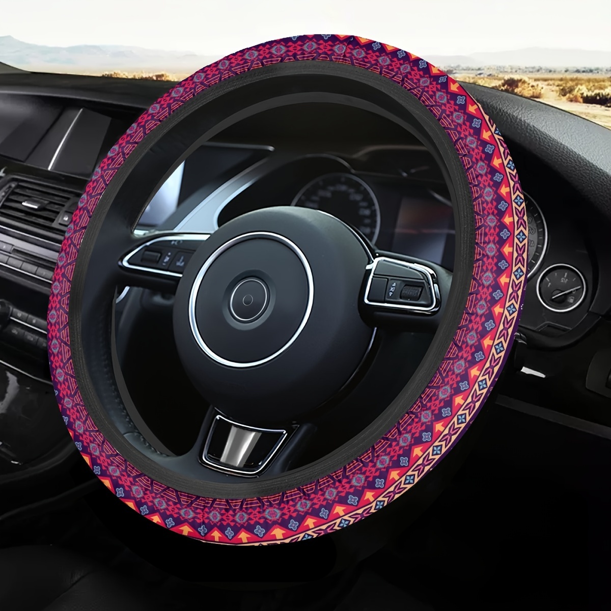 Hippie Flower Steering Wheel Cover Car Accessories Cute for Women Girls  Girly 15 In Interior Decor Anti Slip Car Truck Protector - AliExpress