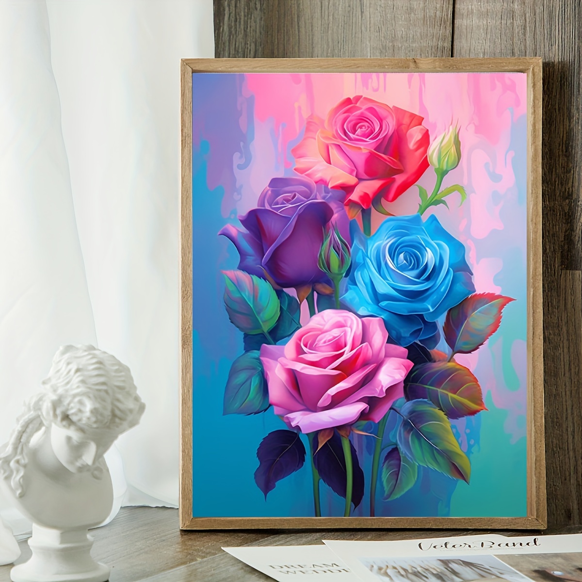 1 Kit Pintura Números Adultos Flores Rosas Coloridas - Temu Mexico