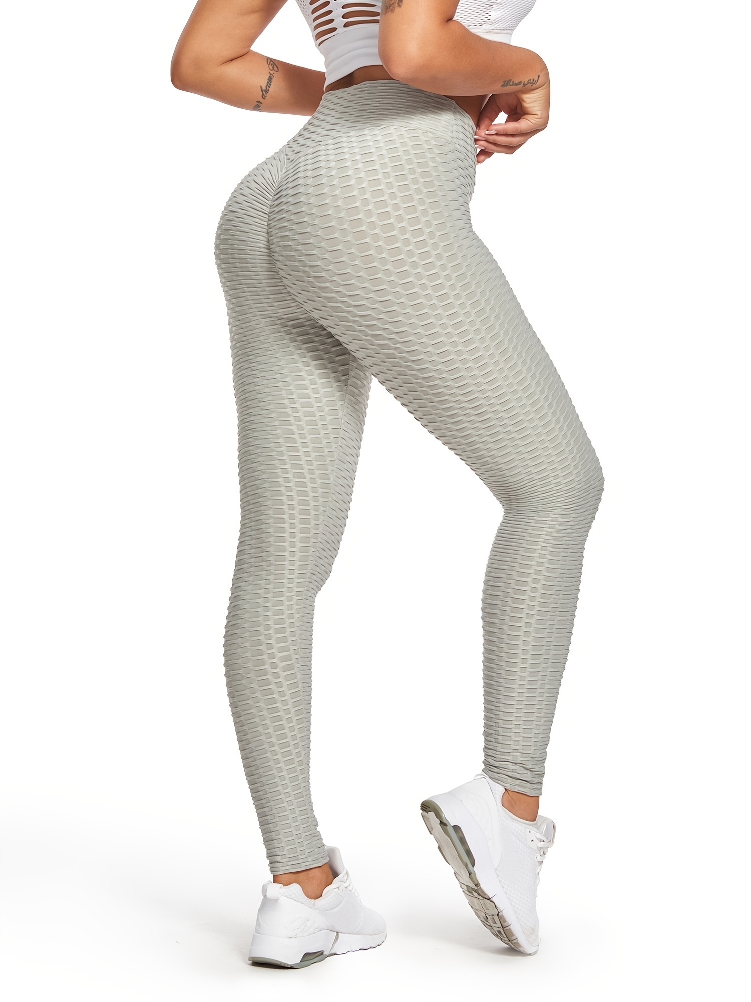 Women's Activewear: Honeycomb High-Waisted Textured Workout Leggings for  Your Next Workout!