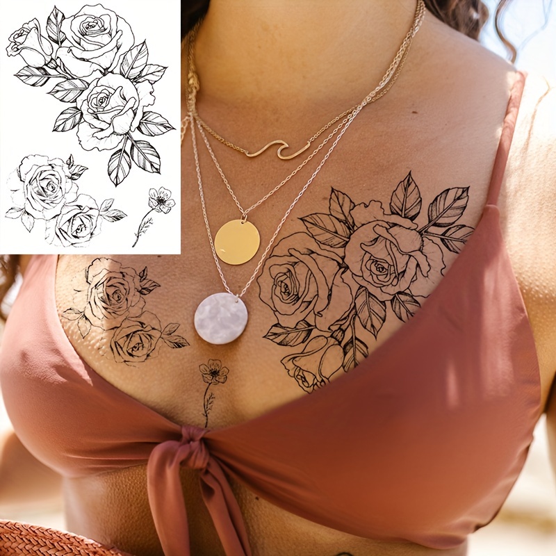 12 TATUAGGI TEMPORANEI ORO ROSA 