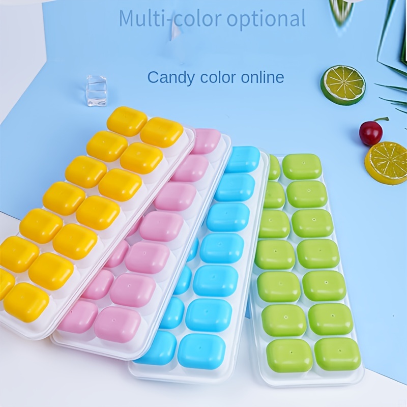 3pcs 6 Grids Random Color Ice Tray,Ice Maker,Ice Box Freezer Mold