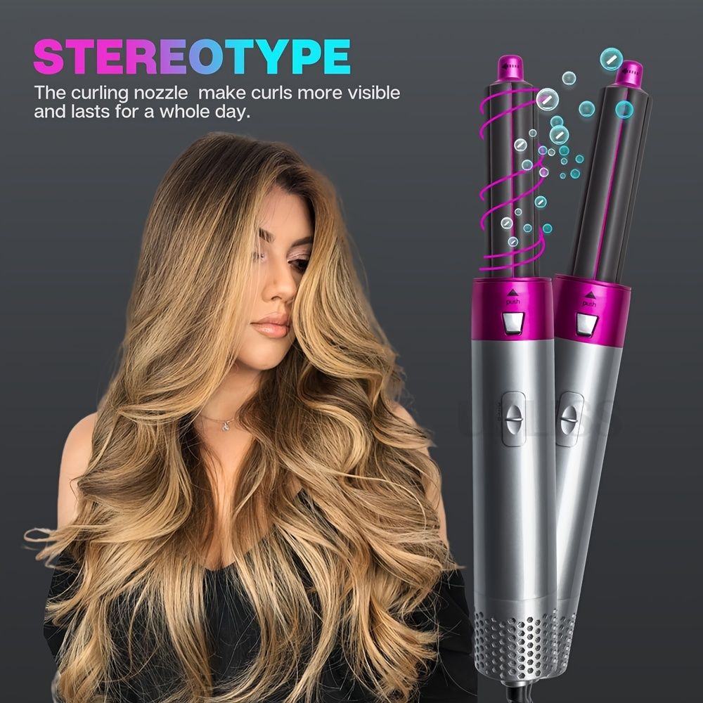 5 In1 Hair Dryer Comb Hair Curling Straightening Hair Styling Comb Straightener  Curler Air-wrap Tool - Beauty  Personal Care - Temu