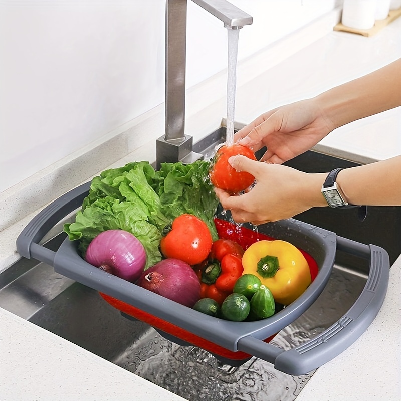 Kitchen Sink Drain Basket Swan Drain Collapsible Dish Rack with