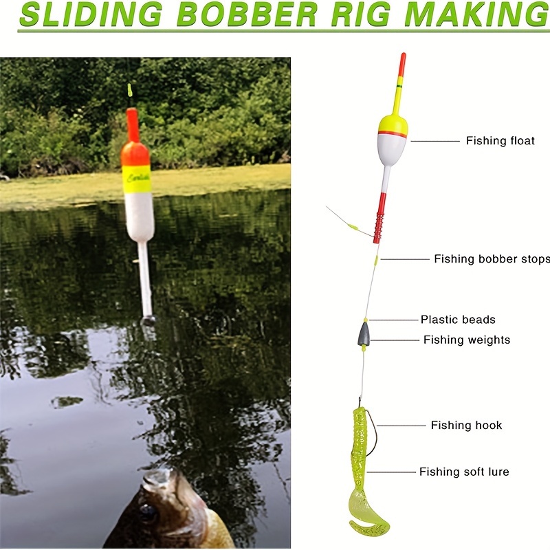 50Pcs Bobber Stops for Fishing floats Slip Bobber Stopper for