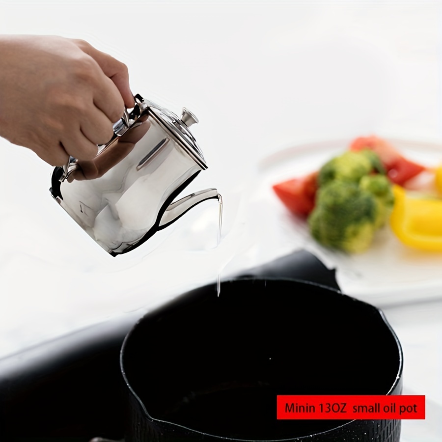 Scale Design Oil Pot Small Milk Pot Stainless Steel Saucepan with Handle  Deepen Pouring Oil Pot