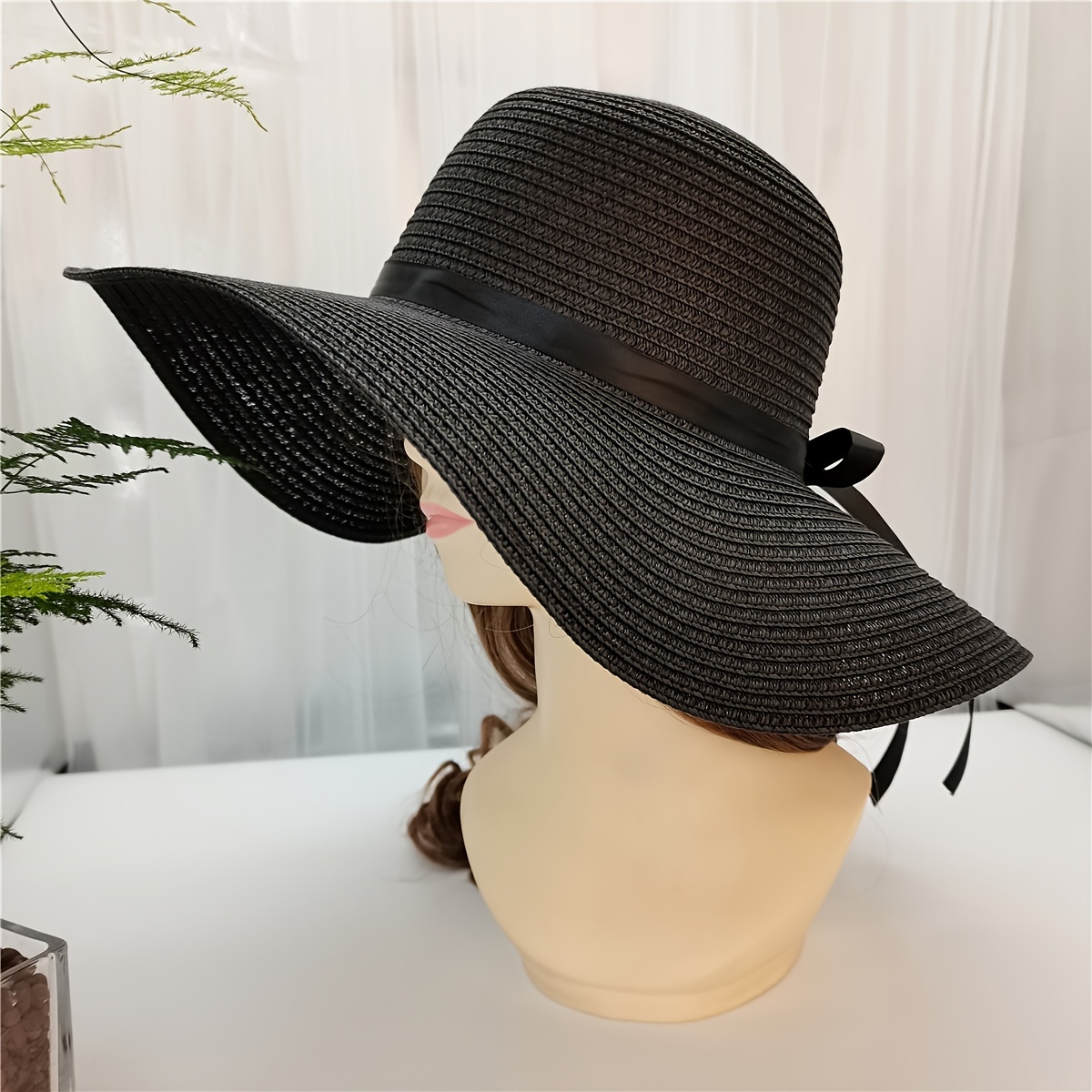 Women's Stylish Breathable Sun Hat Solid Color Large Brim - Temu Canada