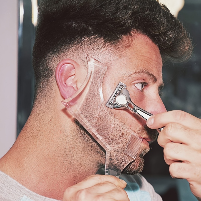 Man'S Beard - Bartschablone mit integriertem Bartkamm grau