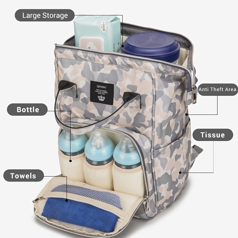 Sac à dos à couches pour bébé grande capacité 25L avec poche isolée et sac  de voyage étanche pour chambre d'enfant 