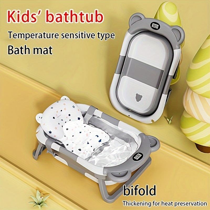 Baignoire pliante pour bébé avec thermomètres Baignoire pour bébé stable  étanche pratique pour la douche de bébé