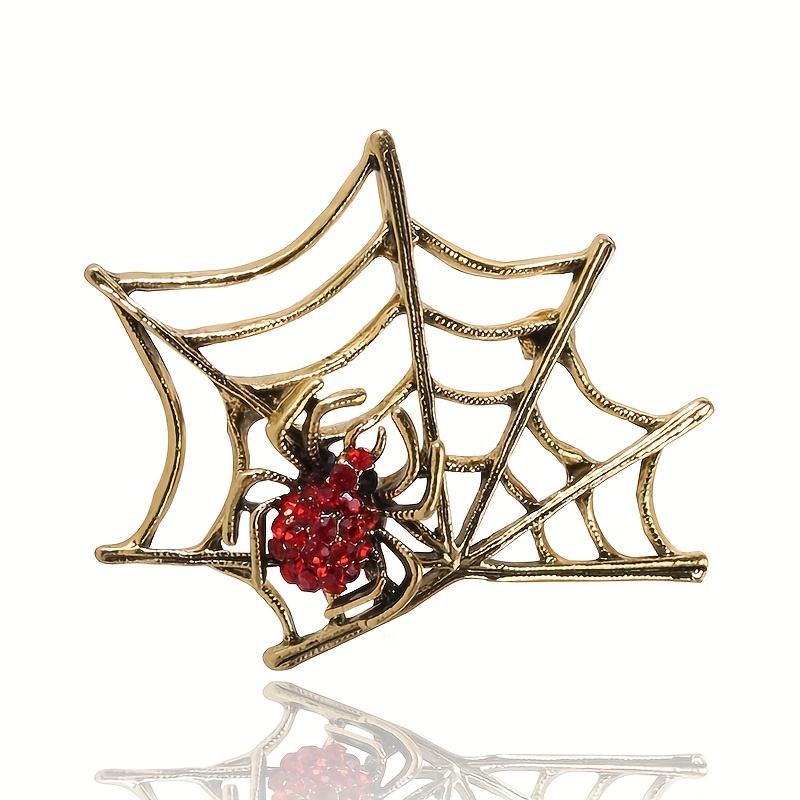 Vintage Style Spider Shape Alloy Brooch Pin Inlaid Colorful Shiny  Rhinestone Animal Theme Brooch Halloween Decoration Gift - Temu