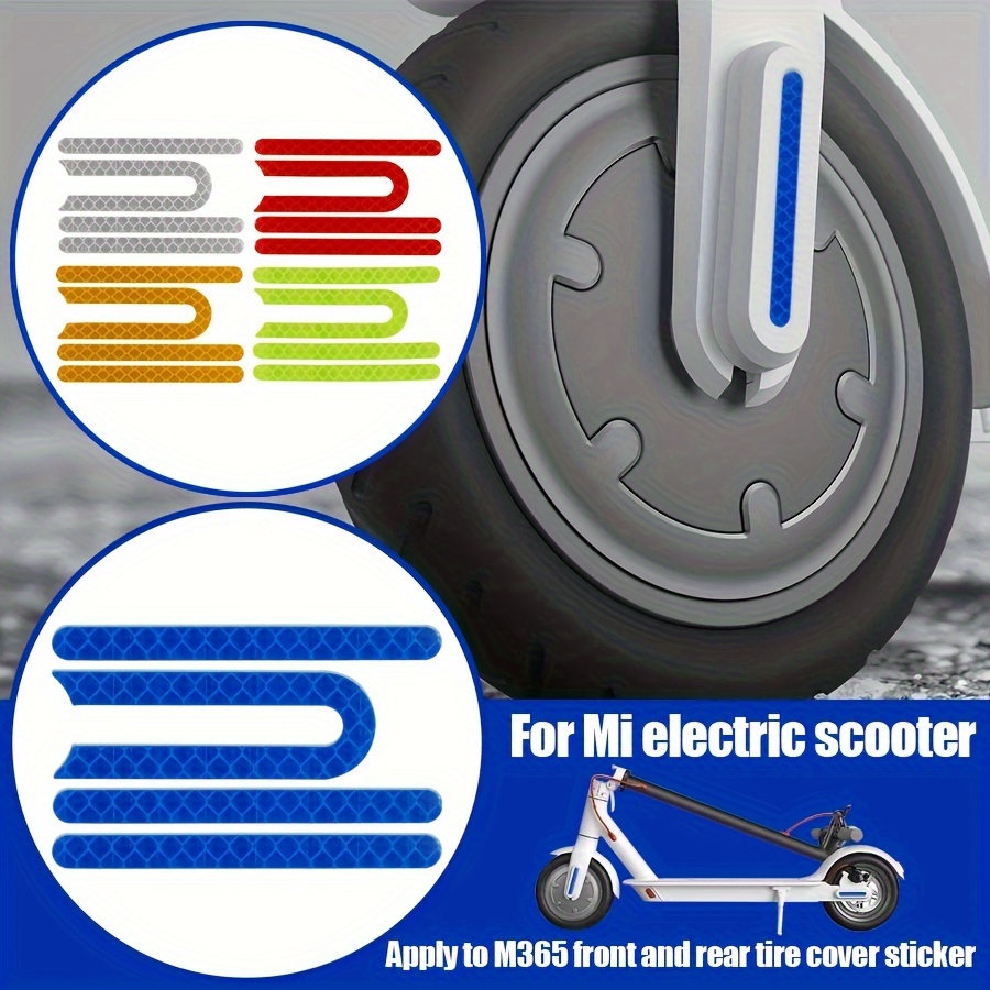 Reflective Stickers for Electric Scooter, Waterproof Night Reflective Film Sticker Fluorescent , Scooter Motorcycle Fluorescent Decal Pedal Stickers