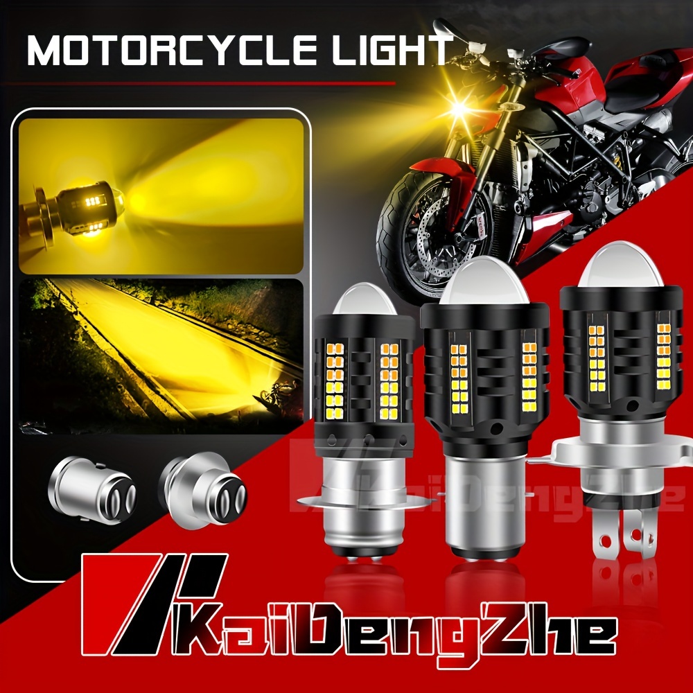 Super Bright Dual Color H4 Motorcycle Led Headlight 66 Led - Temu