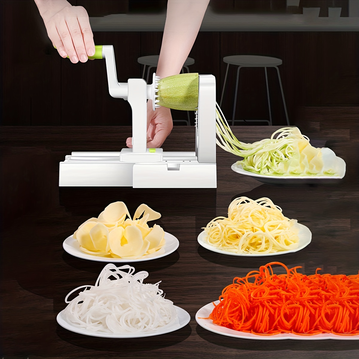 4 in 1 Zucchini Spaghetti Maker Spiralizer Handheld Vegetable