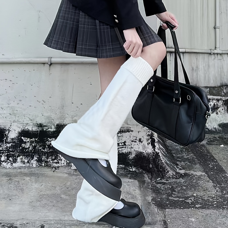 Women's Cute Knitted Leg Warmers 80s Harajuku Punk Knee High - Temu