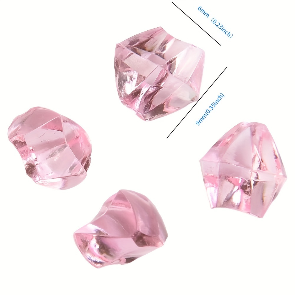 200Pc Light Pink Acrylic Crushed Ice Decorative Gems