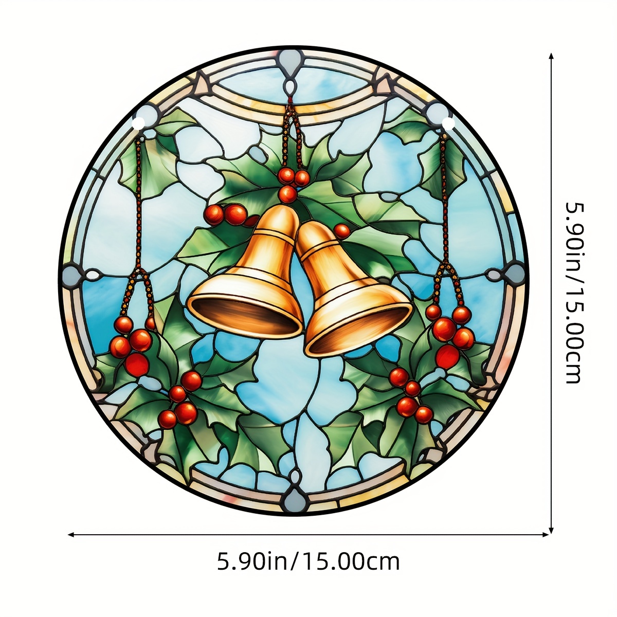 Christmas Baubles Window Decor Stained Suncatcher Wreath Temu