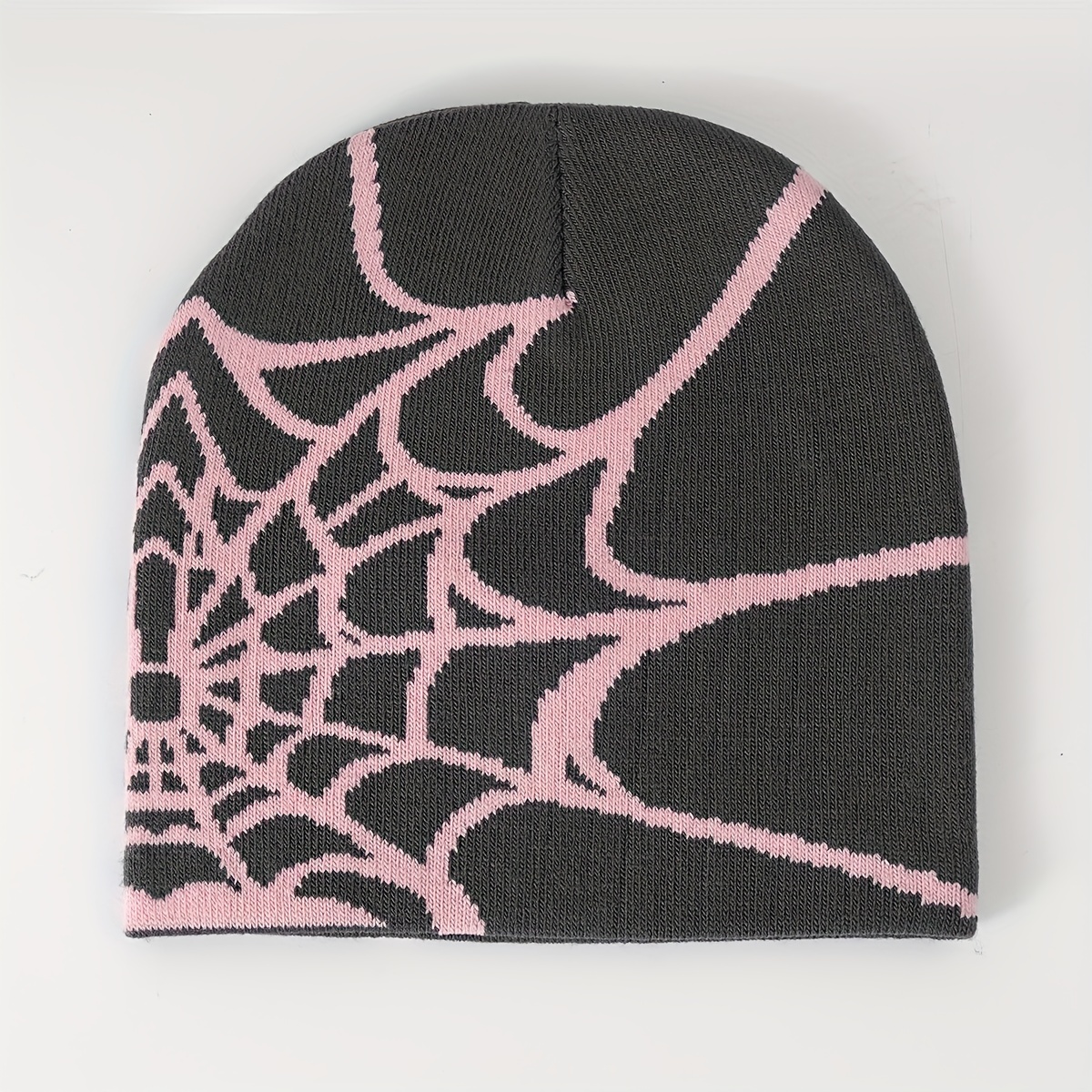 Spider Web Jacquard Y2k Beanie Gothic Unisex Elastic Knit - Temu