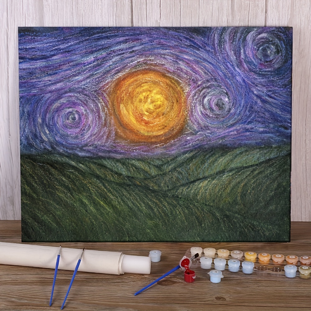DIY Paint by Numbers Adult Mystical Moon Gazing, Oil Painting Kit Acrylic  for Adults Kids, Arts Craft for Home Wall Decor 15.7x19.7in (40x50cm)