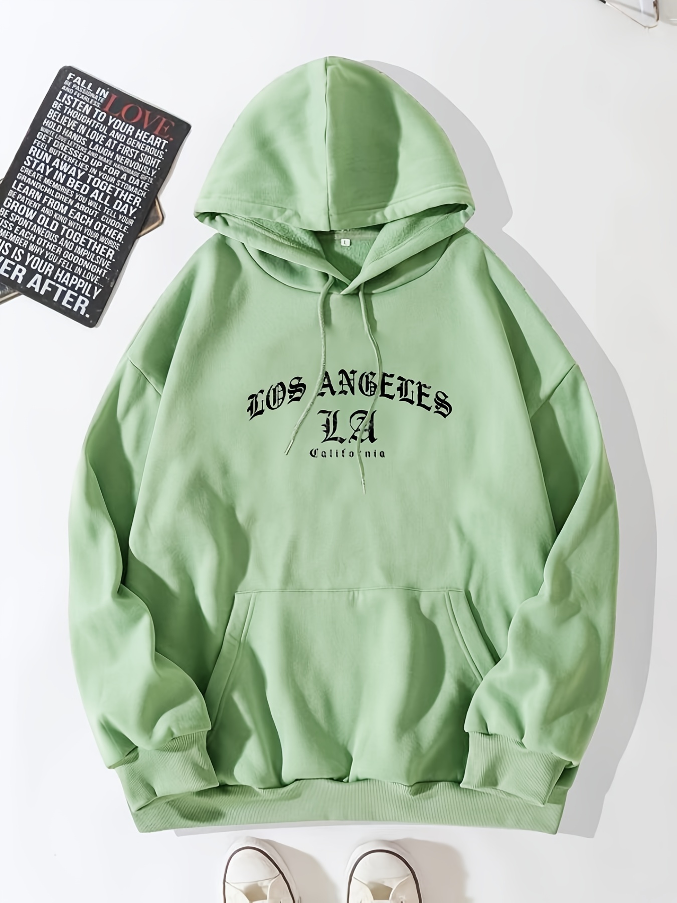 Oversized Los Angeles Printed Hoodie | boohooMAN USA