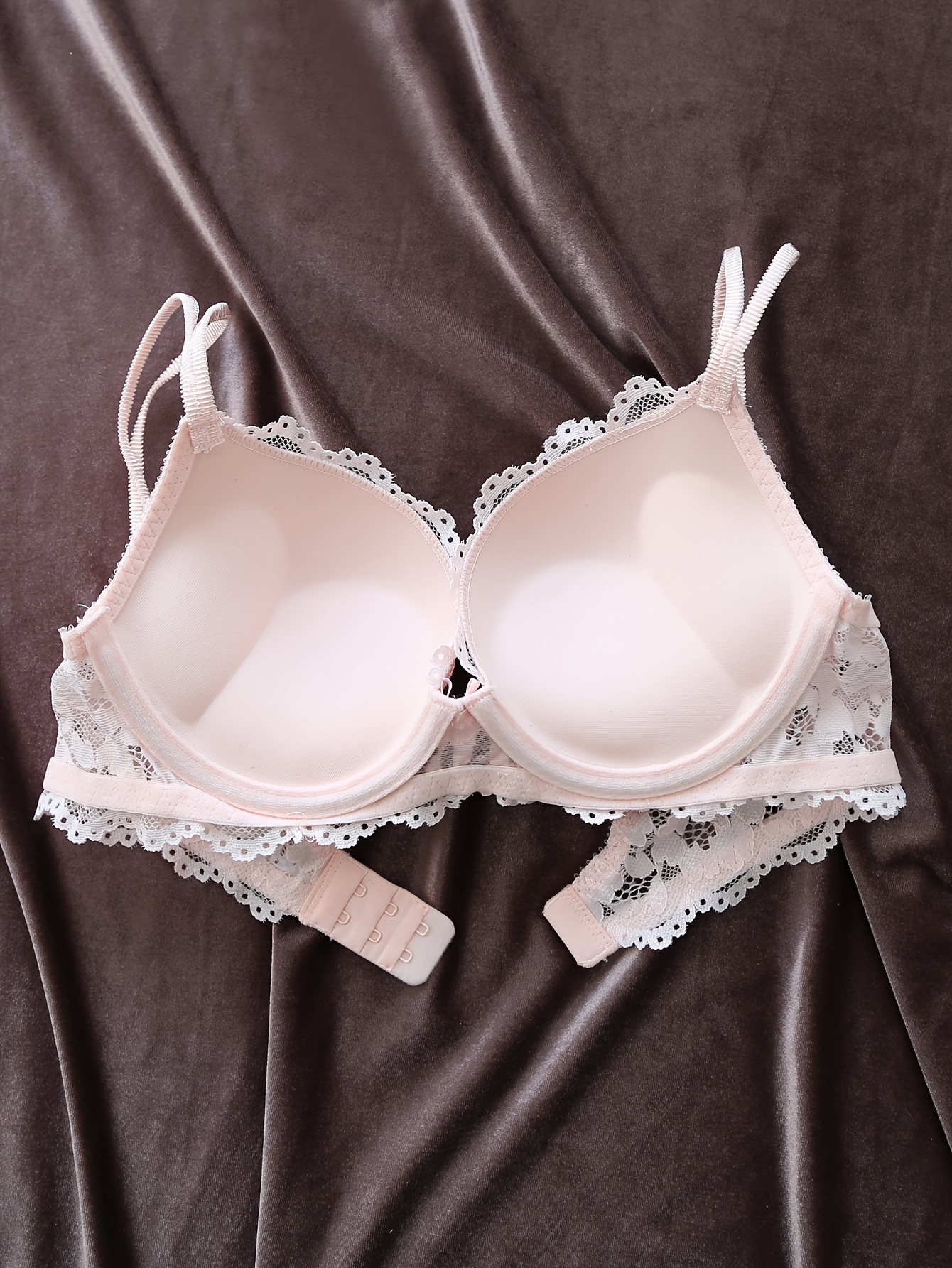 Lace Mesh Hollow Everyday Bra Comfort Mature Double Strap - Temu Canada
