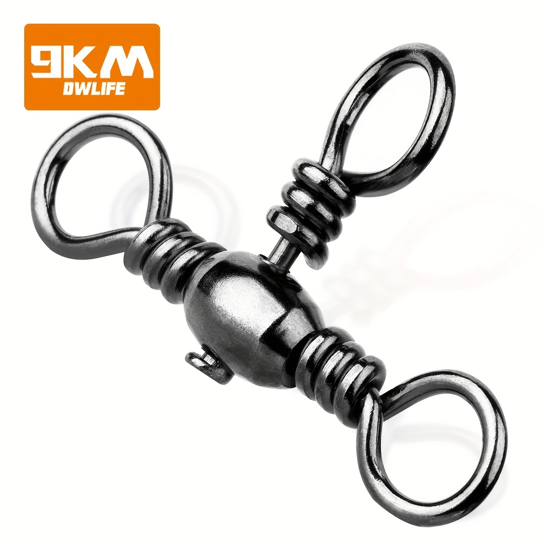 50pcs 3-Way Barrel Cross Line Fishing Swivel with Solid Ring Brass Hooks -  Superb Fishing Connectors for All Anglers!