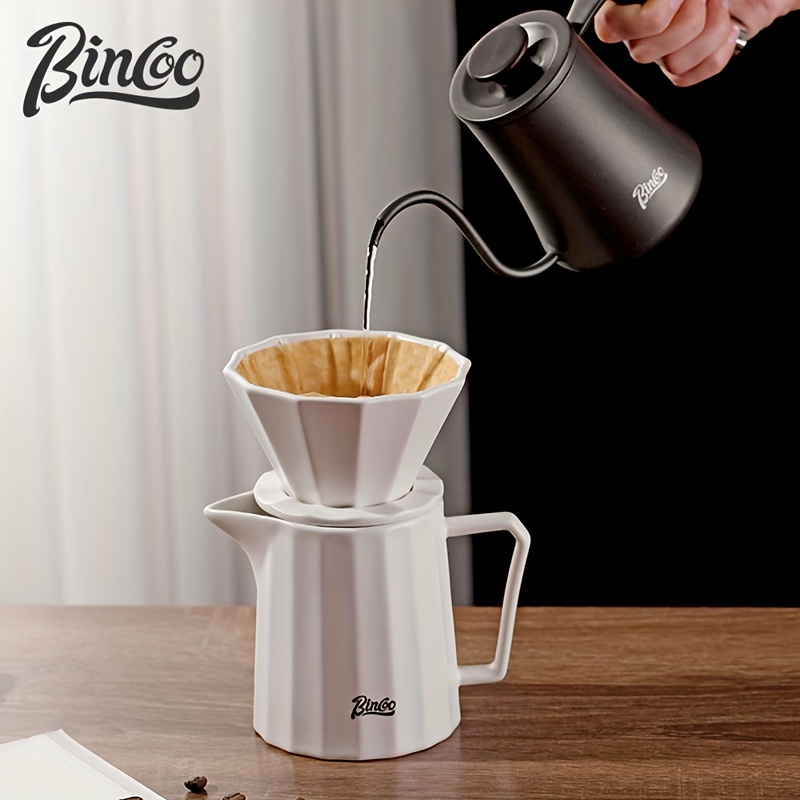 1pc bincoo angular hand flushing ceramic sharing pot coffee appliance household hand flushing coffee set filter drip cup coffee maker machine details 6